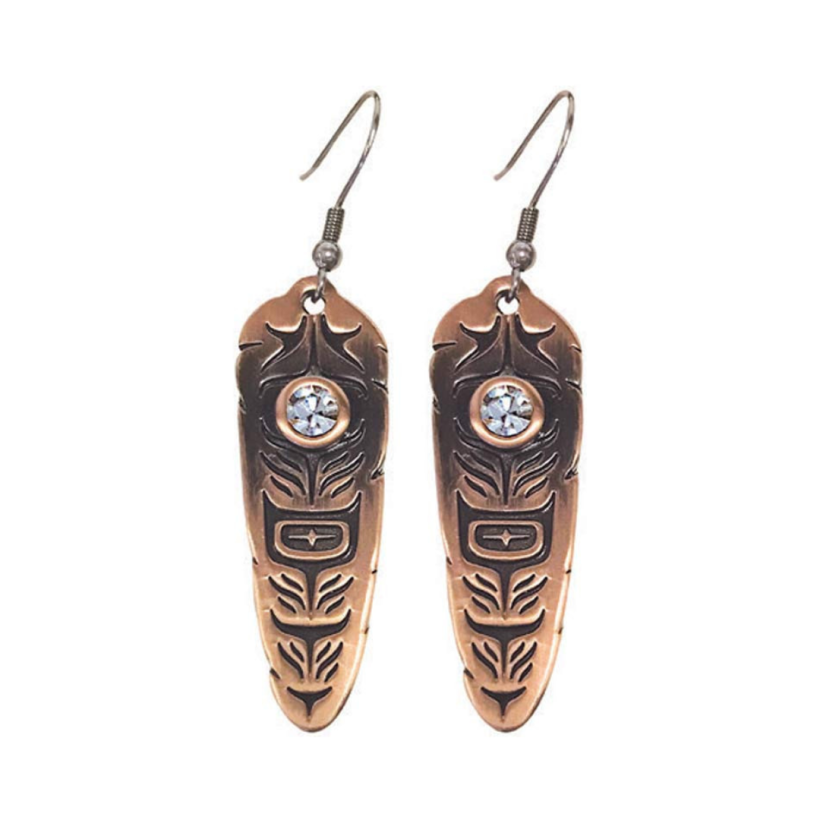 Sacred Feather Earrings - Diamond