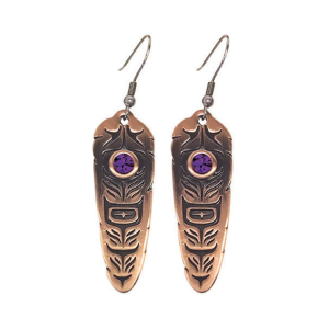 Sacred Feather Earrings - Amethyst