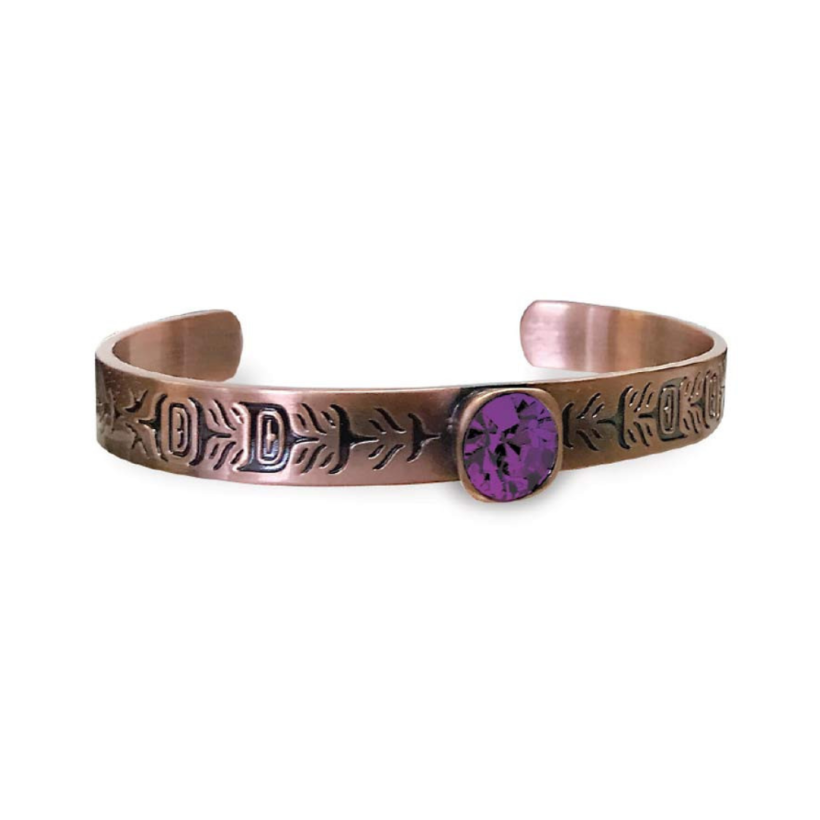 Sacred Feather Bangle - Amethyst