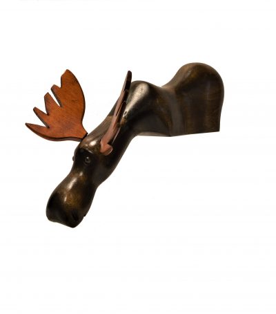 Hand-crafted Wood Sculpture - Curious Moose