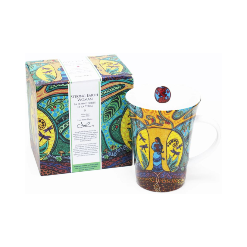 Tasse par l'artiste métis Leah Marie Dorion