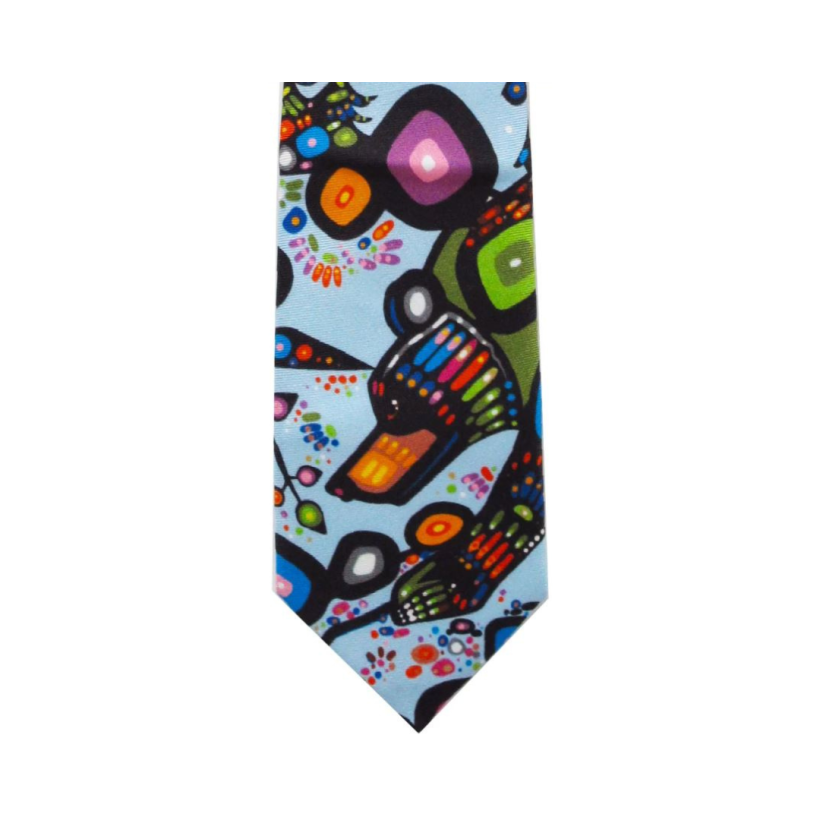 Silk tie by indigenous artist John Rombough