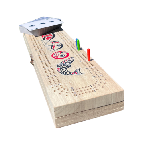 3-Track Cribbage Board - Eagle & Salmon by