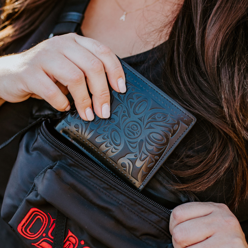 Leather wallet from indigenous artist