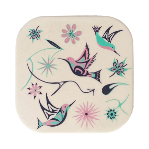 Bamboo Coaster Set - Hummingbirds by Coast Salish artist Nicole La Rock