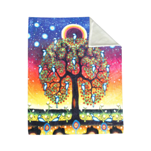 James Jacko Tree of Life Faux Rabbit Fur Throw Blanket