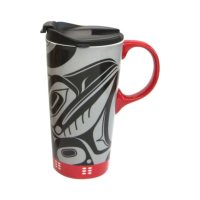 Raven Box ceramic travel mug