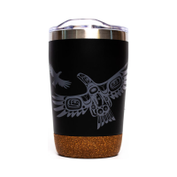 Corked bottom travel mug with Healing from Within design by Francis Horne, Sr.