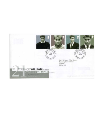 Prince William, Cover of first issued stamps