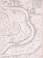 Carte particulière contenant depuis la Nouvelle Orléans 10 lieues de longueur le long du fleuve, avec le terrain des habitans qui fleurissoient sous M. Perier