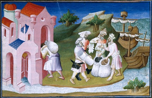 Marchands sur le Fleuve Jaune, vers 1410-1412, par l’enlumineur le Maître d’Ergeton