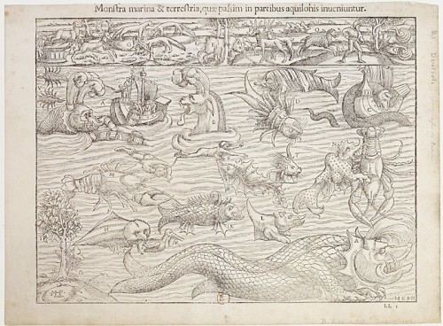 Monstres marins et terrestres, 1556, par Sebastian Müster