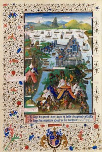 Siège de Constantinople, 3e quart du 15e siècle, par l’enlumineur Jean Le Tavernier