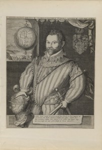 Franciscus Draeck Nobillissimus… (Portrait de Sir Francis Drake), vers 1583, attribué à Jodocus Hondius