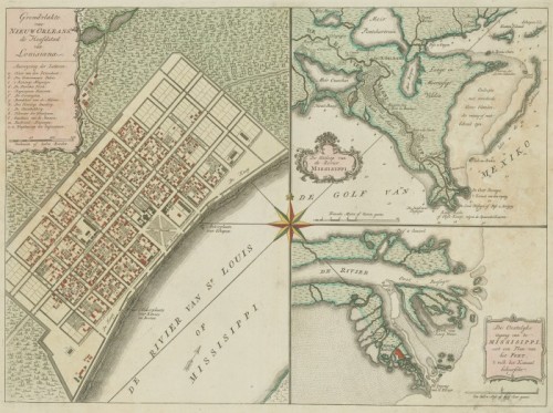 Carte de la Nouvelle-Orléans et du fleuve Mississipi