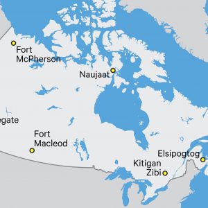 Carte de certaines communautés autochtones au Canada