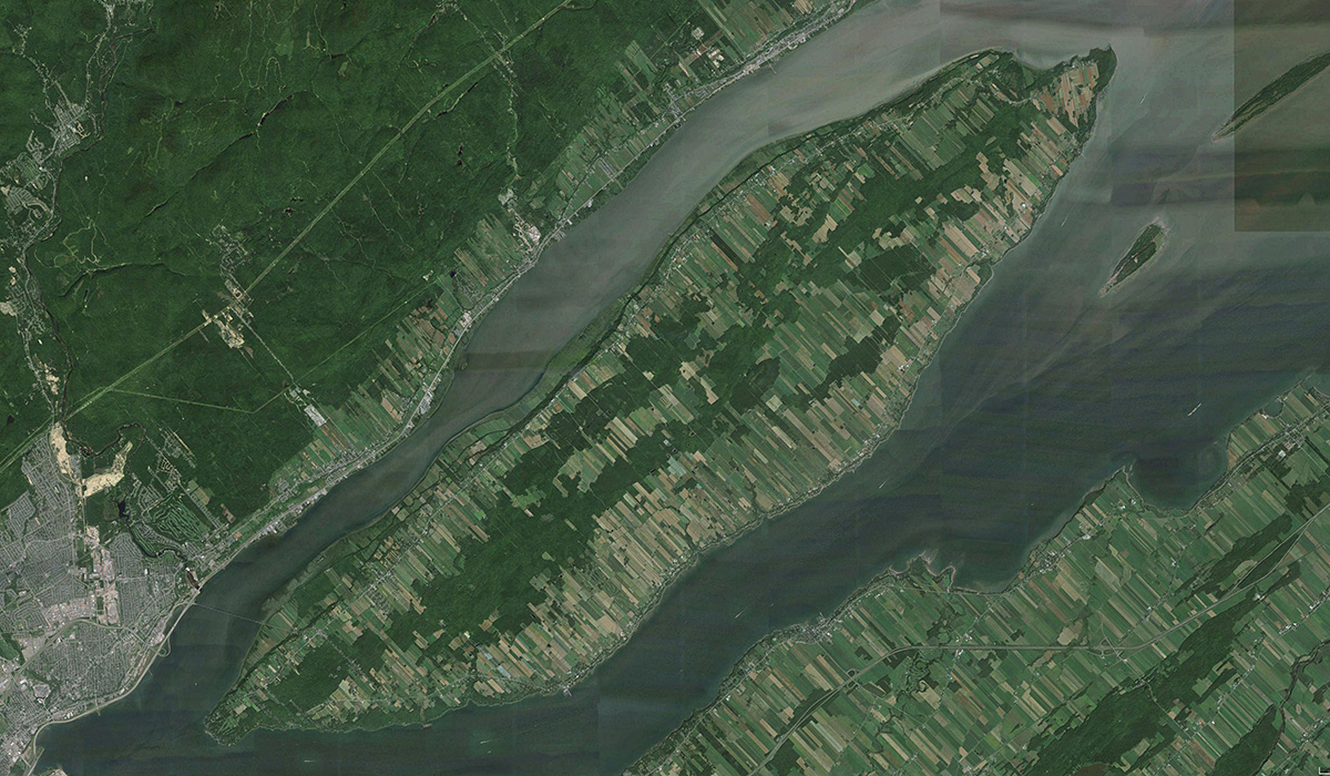 Une image satellite d'un lac et d'une rivière à Ottawa, près du Musée canadien de l'histoire.