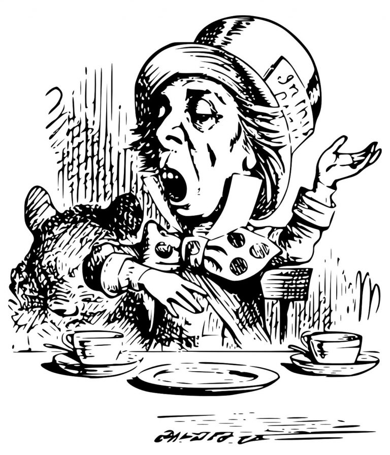 Mad hatter depiction.