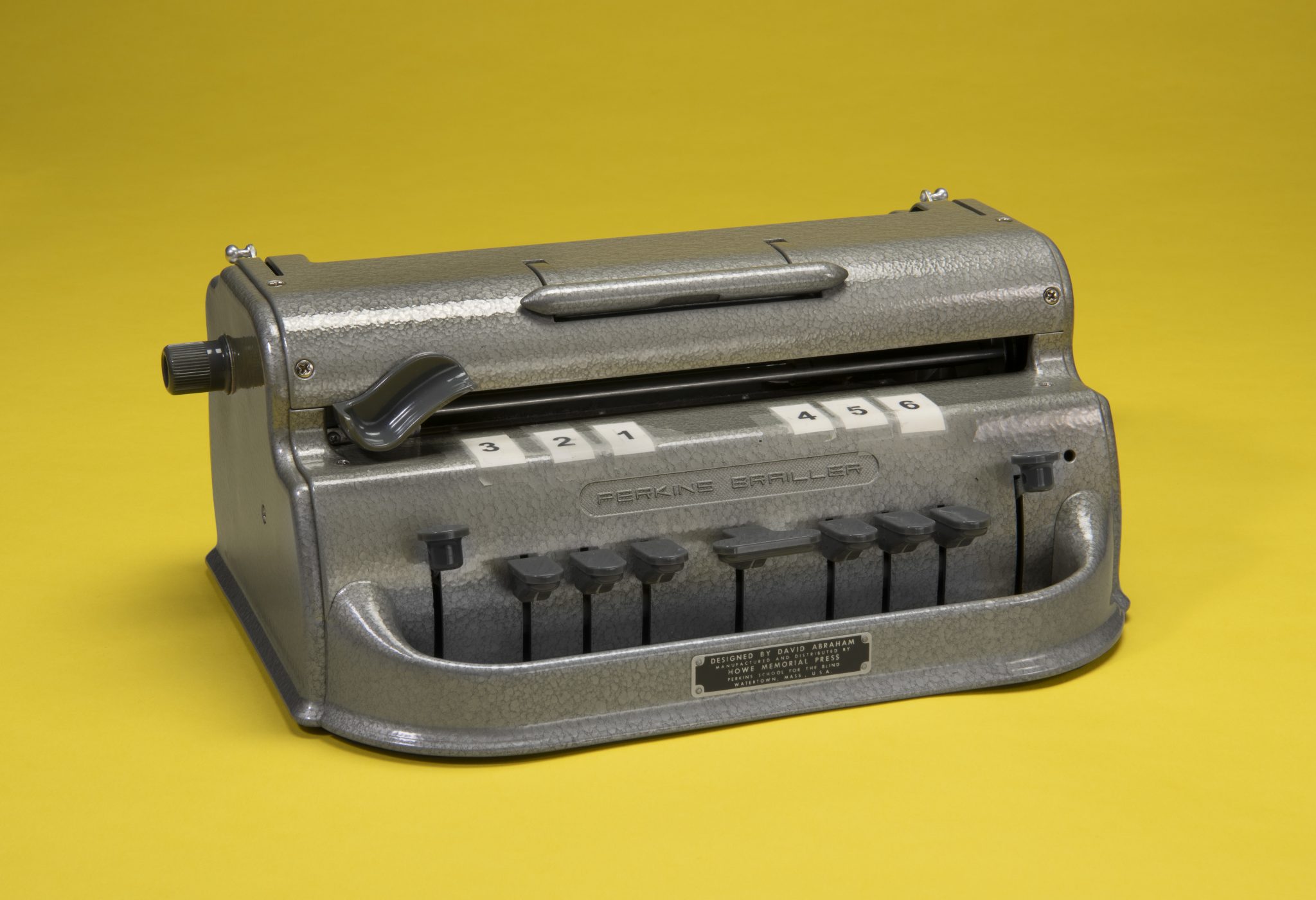 Braille typewriter designed by David Abraham. 1950-1980.