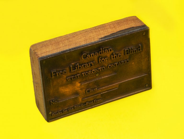 Stamp from the Free Library for the Blind. Circa 1907.